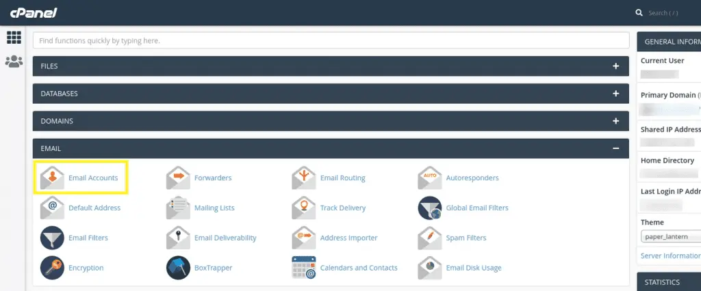 cPanel Email Accounts